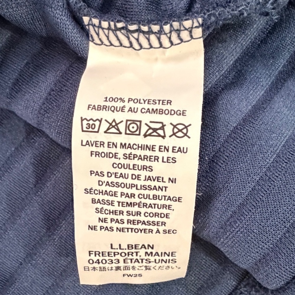 LL Bean Navy Blue Quilted Full Zip Vest Womens XL Petite 517114 Ribbed Texture - Picture 7 of 8